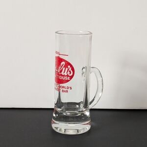 Vintage Lulu's Roadhouse Shot Or Shooter Glass Red Logo Barware Collectible